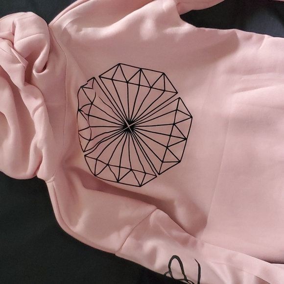 Custom Messy Diamond blush hoodie sweater - Picture 3 of 4